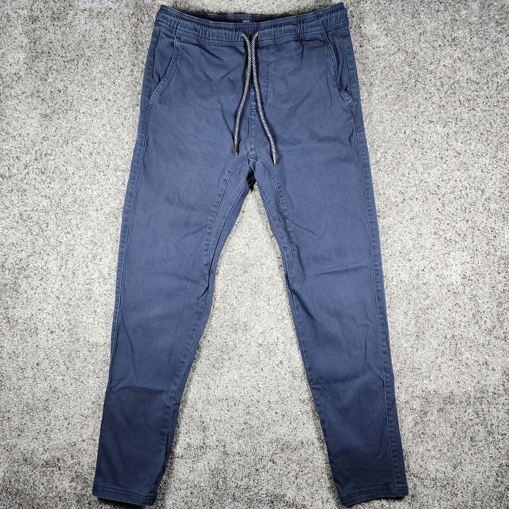 Charles and a Half Joggers Mens Small Navy Blue Elastic Waist Drawstring GUC